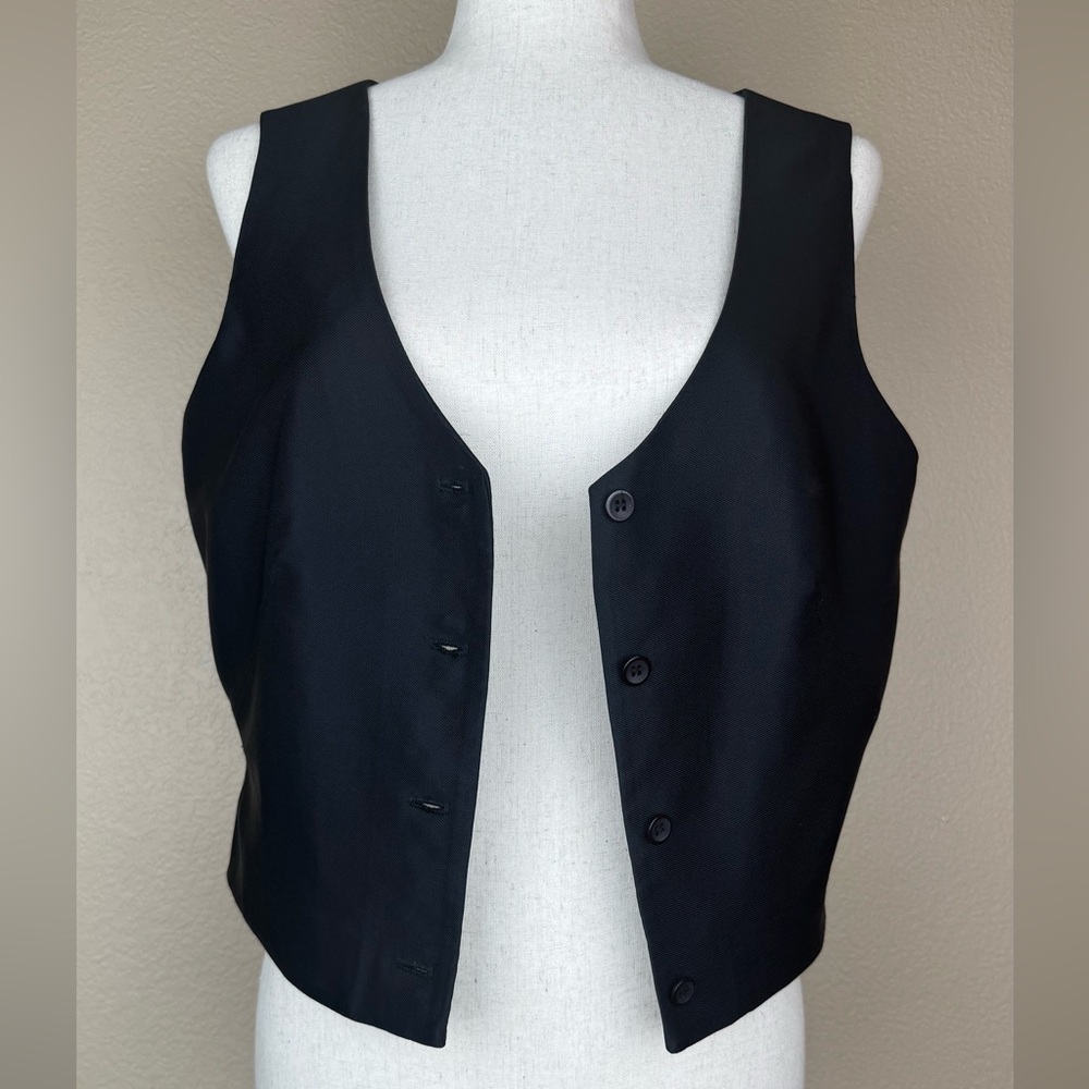 Kenar Black, Button Down Vest. Fully Lined. Size … - image 5